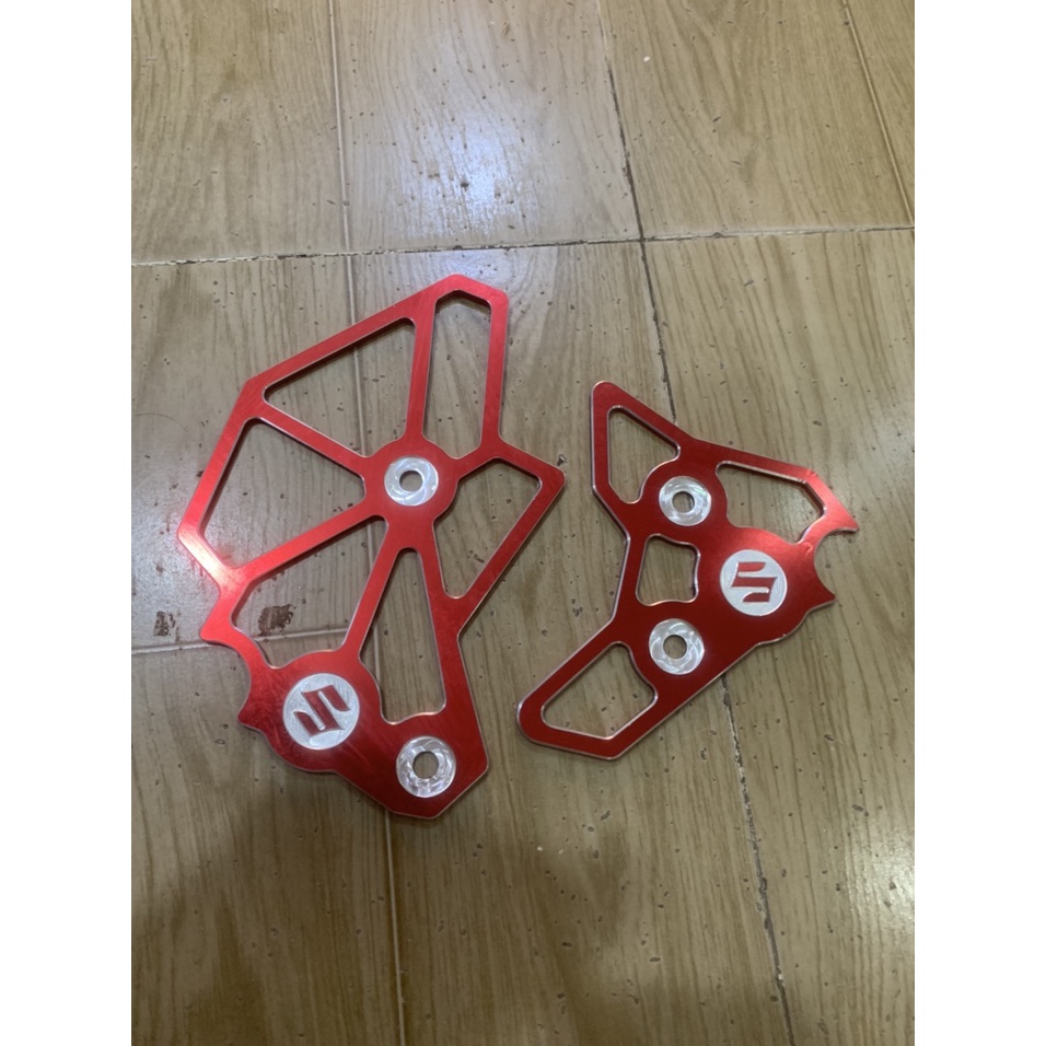 Ốp sườn xe raider Fi va satria nhôm CNC màu đỏ