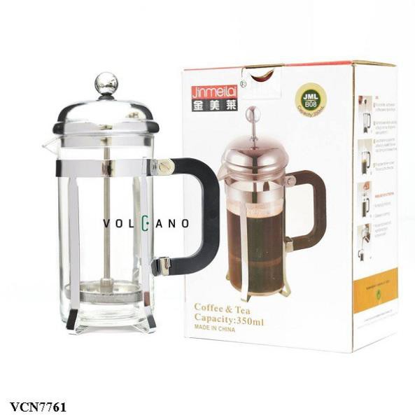 Bình pha French Press thuỷ tinh,khung inox