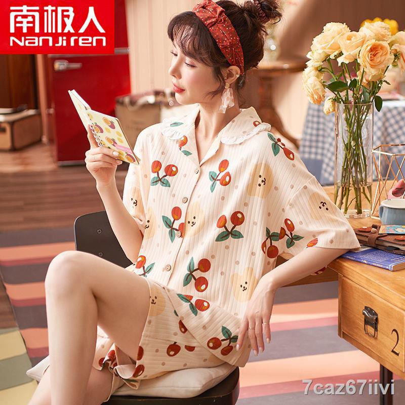 Antarctic pyjama nữ cotton ngắn tay phong cách nóng bỏng size lớn dịch vụ tại nhàY