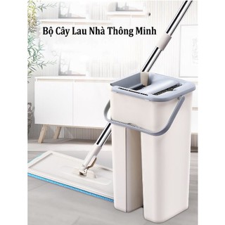 Bộ Cây Lau Nhà Dust Wizard Thông Minh Kèm Thùng Vắt 2 Ngăn