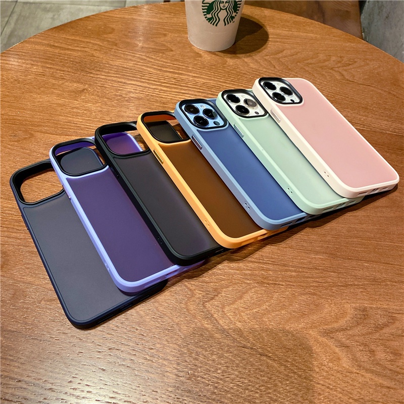 Ốp Điện Thoại Nhựa Cứng Trong Suốt Bề Mặt Nhám Mờ Cho iPhone 14 13 12 11 Pro Max
