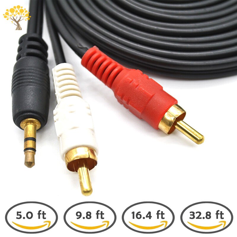 Dây Cáp Âm Thanh Aux 3.5 mm Sang Av 2 Rca Dài 1.5m / 3m / 5m / 10m