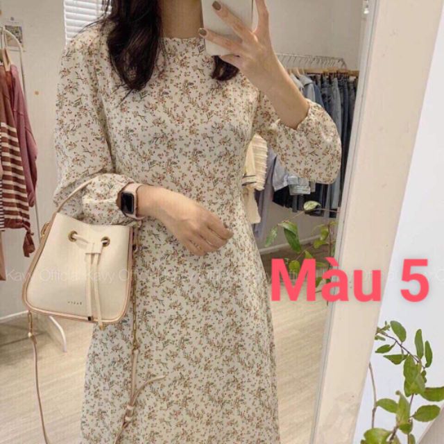 [VIDEO HÌNH THẬT] Váy hoa nhí vintage 110cm - 2 lớp vải cát hàn buộc nơ eo - 063 | BigBuy360 - bigbuy360.vn