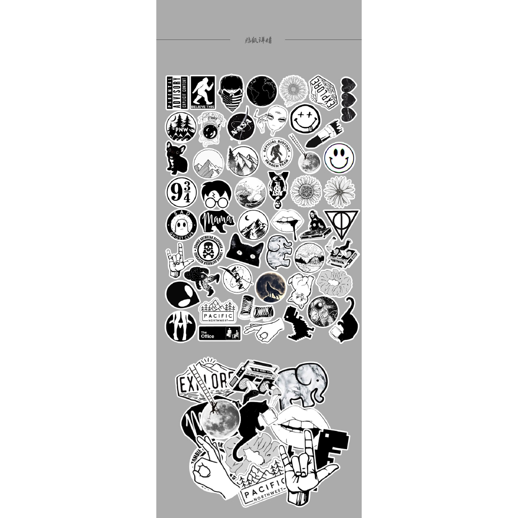 Set 50 Miếng Dán Trang Trí Tủ Lạnh / Laptop Chống Thấm Nước