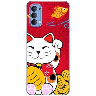 Ốp lưng Oppo Reno 4, Reno 4 Pro in hình Mèo thần tài cá chép