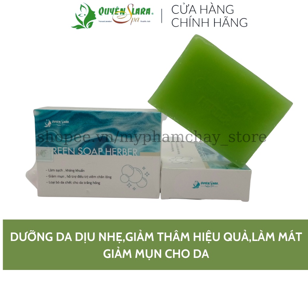 Xà Bông Thảo Dược Green Soap Herber Quyên Lara Siêu Thơm,Tinh Chất Thiên Nhiên, Sáng Da, Giảm Mụn Trắng Hồng 100g