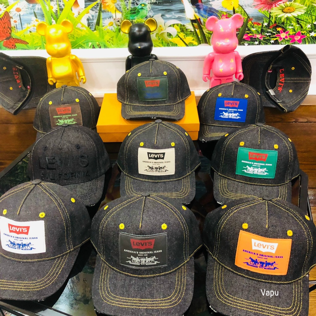 Mũ lưỡi trai nam nữ Levis chất bò cao cấp, logo nhiều màu cá tính - Nón kết jean bụi phố unisex LV, VP196