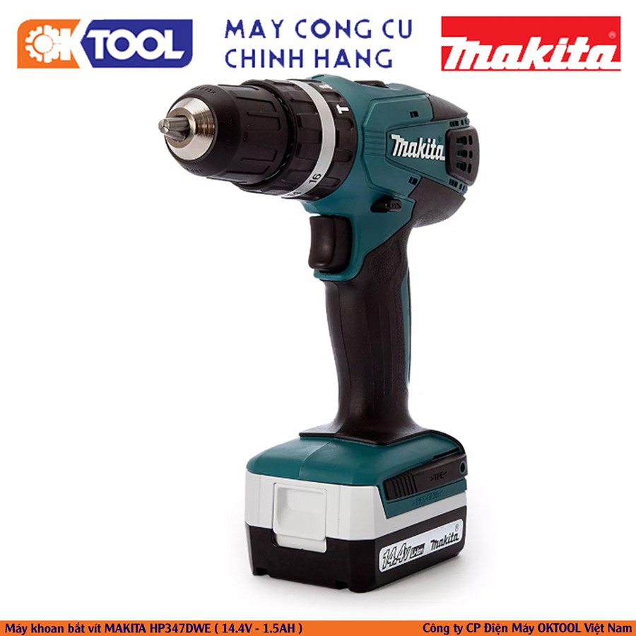 [Hàng Chính Hãng] Máy khoan bắt vít Makita HP347DWE (14.4V - 1.5AH)