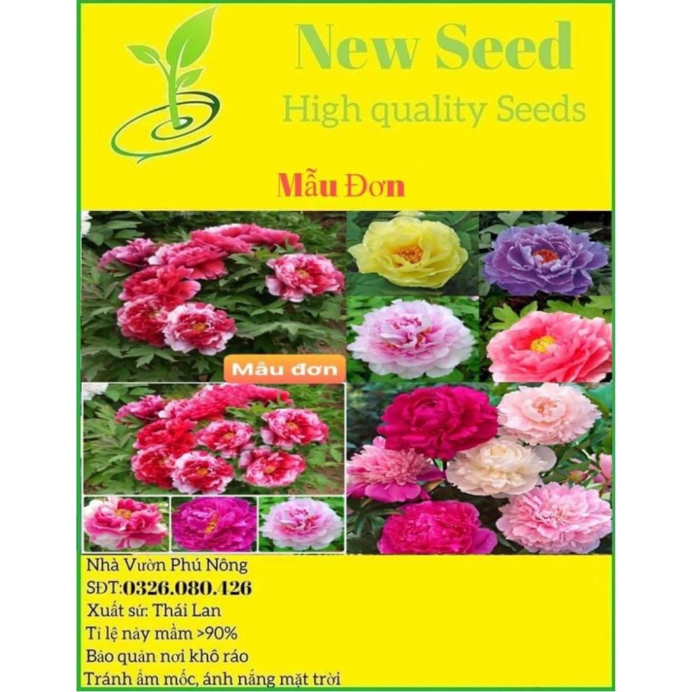[Gói 10 hạt] Hạt Giống Hoa Mẫu Đơn F1 Hoa Nở Siêu Đẹp &amp; Dễ Trồng có Tặng kèm hướng dẫn