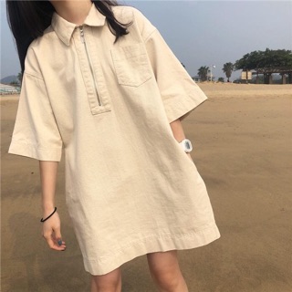 Đầm polo basic cổ khoá