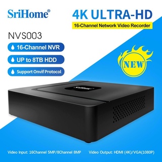 Đầu ghi hình camera ip 16 kênh 4K ultra-HD Srihome dùng cho camera dahua,imou,hik,yoosee,onvif