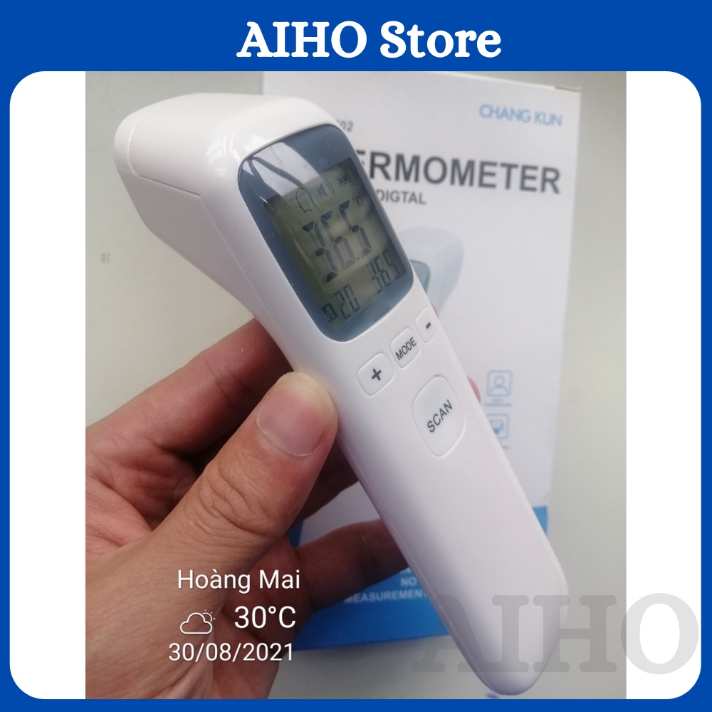 Nhiệt kế hồng ngoại - Máy đo nhiệt độ điện tử đo trán không tiếp xúc - Đo nước tắm, pha sữa cho trẻ sơ sinh Aiho Shop