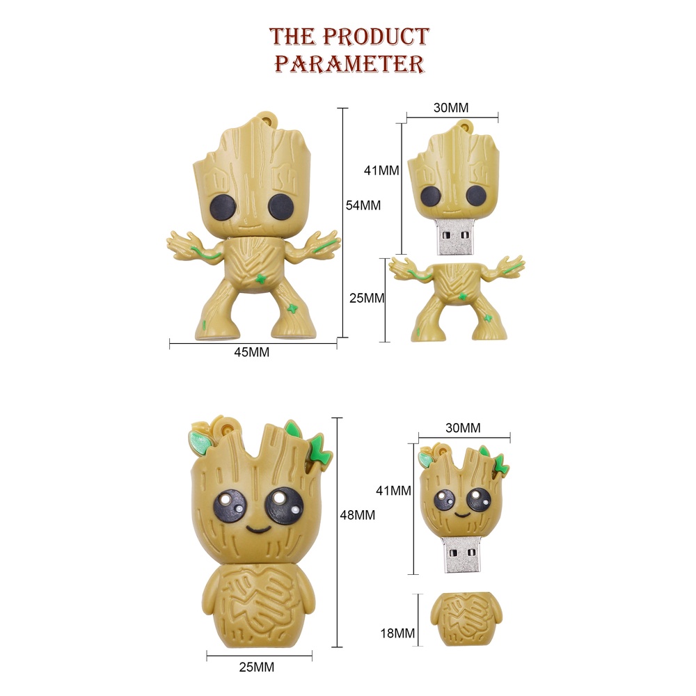 Ổ đĩa flash USB 1TB hình nhân vật Groot đáng yêu