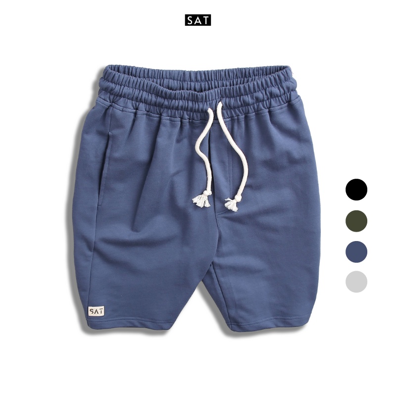 Quần short nỉ thể thao SAT chất vải nỉ da cá khô thoáng trẻ trung dày dặn co giãn nhẹ NI03