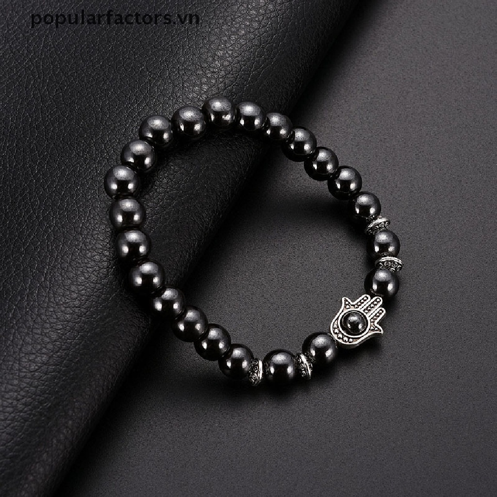 Chuỗi Hạt Đeo Tay Đá Hematite Từ Tính Chăm Sóc Sức Khỏe