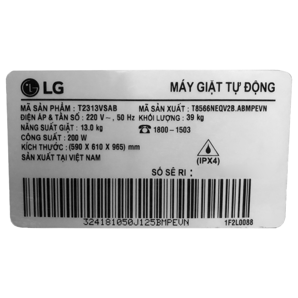 [MIỄN PHÍ GIAO - LẮP] T2313VSAB - Máy giặt LG Inverter 13 kg T2313VSAB