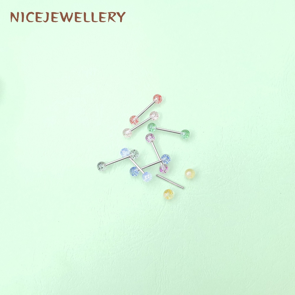 1 Khuyên Lưỡi 14G Bằng Thép Không Gỉ