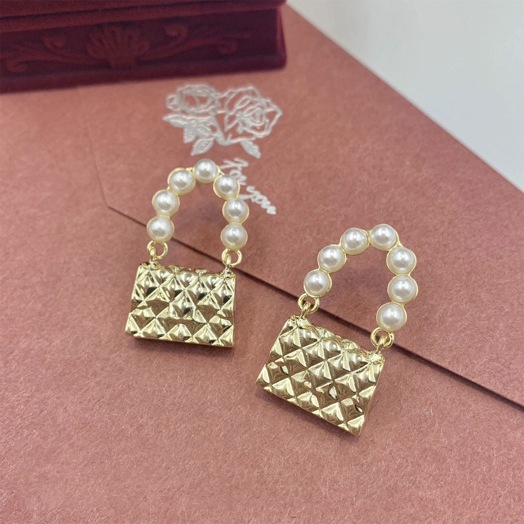 Khuyên tai nữ hình túi xách mạ vàng xinh xắn TB564