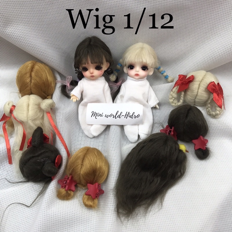 Wig cho búp bê BJD 1/12 tóc giả cho búp bê, wig len HandMade