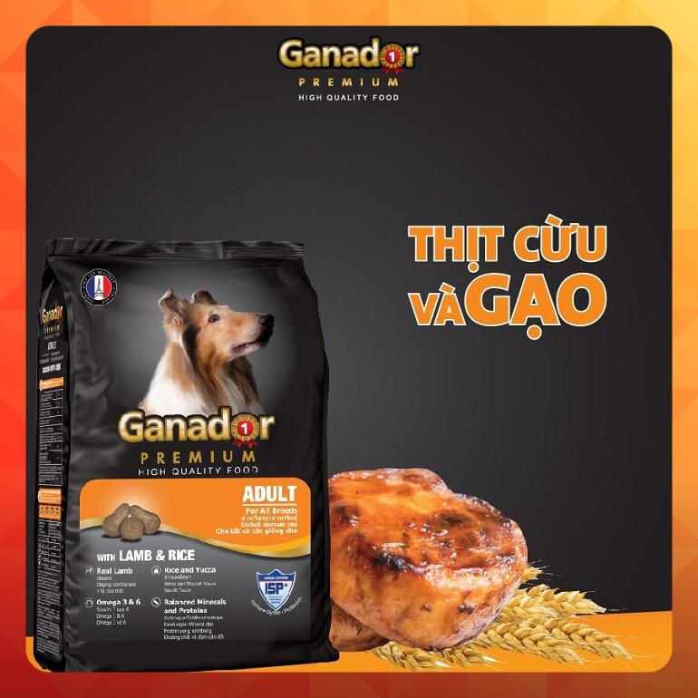 GANADOR Thức ăn hạt khô cho chó trưởng thành - Vị GẠO &amp; THỊT CỪU 1.5KG