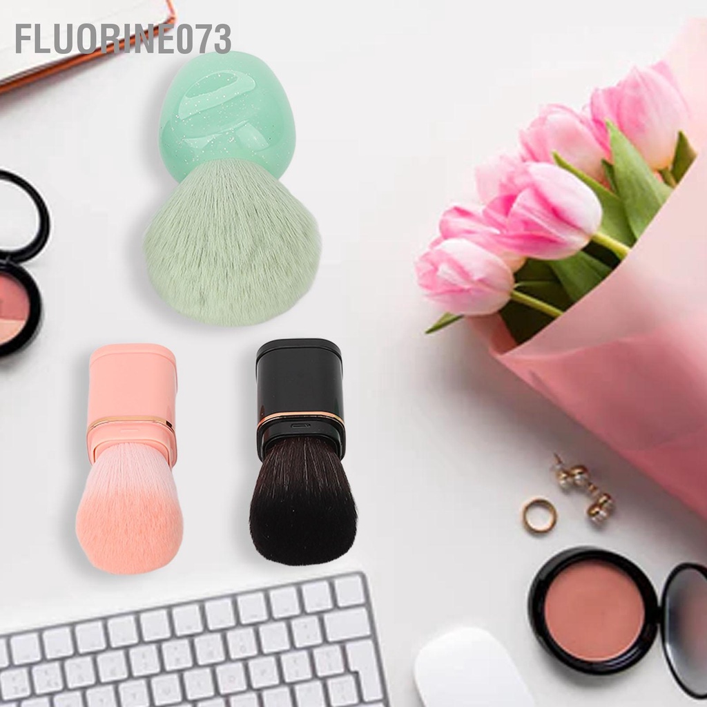 Fluorine073 3 cái Lỏng Bột Má Hồng Bàn Chải Di Động Tóc Mềm Có Thể Thu Vào Bộ Cọ Trang Điểm Mỹ Phẩm Công Cụ Cho Phụ Nữ