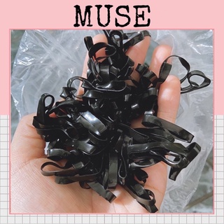 Dây chun buộc tóc-Nịt buộc tóc màu đen 1 gói phụ kiện Muse