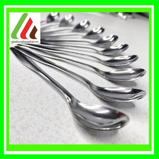 Bộ 10 muỗng / thìa inox cà phê nhỏ đơn giản đẹp dễ thương sáng bóng dày dặn cán ngắn 12,5cm