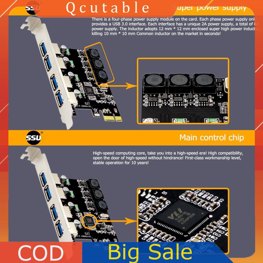 Card Chuyển Đổi 4 Cổng Usb 5gbps Pci-E Sang Usb3.0 Pci-Express