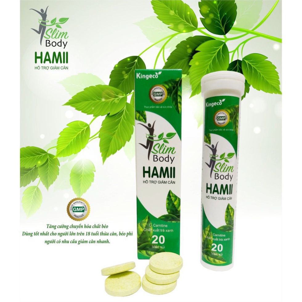 Viên sủi giảm cân Slim Body Hamii hộp 20 viên Vinacao