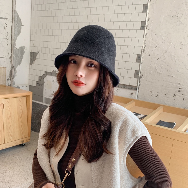 Nón tai bèo dệt kim màu sắc đơn giản phong cách Hàn Quốc thời trang cho nữ