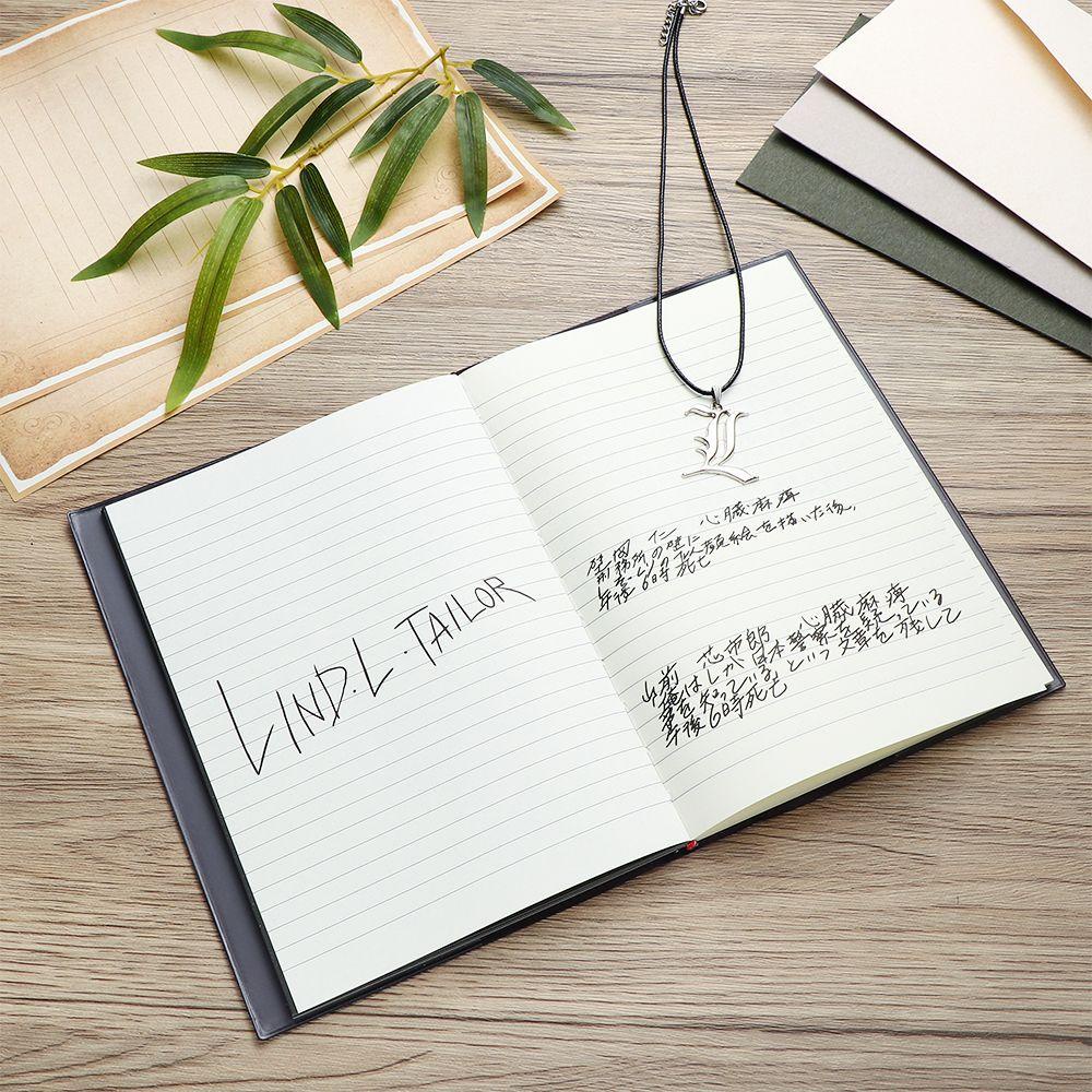 Sổ Ghi Chú Bìa Da In Họa Tiết Hoạt Hình Death Note Có Mặt Vòng cổ Độc Đáo