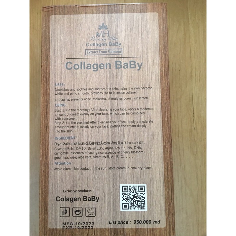 Kem dưỡng Trắng giữ nét thanh xuân Collagen BaBy -Extract From Salmon