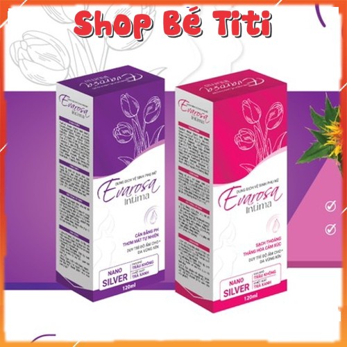 Dung Dịch Vệ Sinh Phụ nữ EVAROSA Cao Khô Hoa Hồng  Cao Lô Hội - Vitamin E Ngăn Mùi 24H 120ml