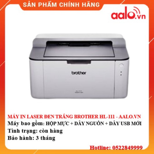 MÁY IN BROTHER HL - 1111  1111 HL1111 LASER TRẮNG ĐEN ( HỘP MỰC + DÂY NGUỒN + DÂY USB MỚI )