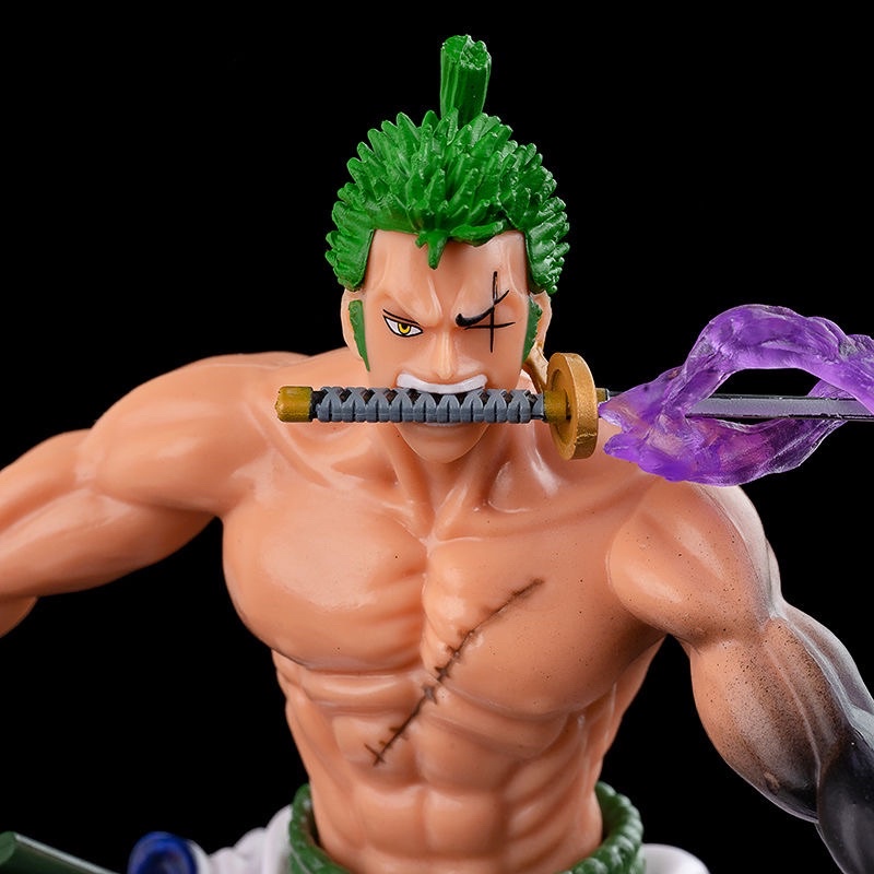 🔥Rẻ Nhất Shopee🔥 Mô hình Zoro bản mới siêu đẹp cao 23cm tư thế chiến đấu + tặng kèm haki - mô hình Onepiece