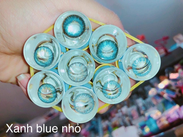 1 cặp Lens xanh dương xanh blue đủ mẫu