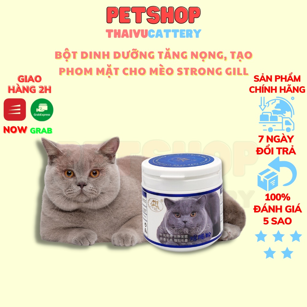 Bột Tăng Nọng Cằm &amp; Phom Mặt Bánh Bao Cho Mèo 200g