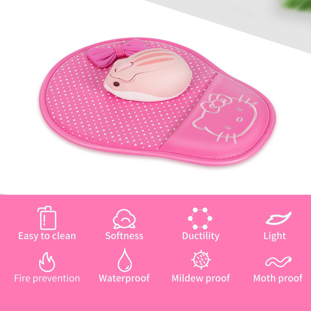 Tấm Lót Chuột Máy Tính Bằng Gel PU Silicon Gel Dày Siêu Mềm Chống Trượt In Hình Hello Kitty Có Đệm Kê Cổ Tay Thoải Mái Cho Nhà Ở