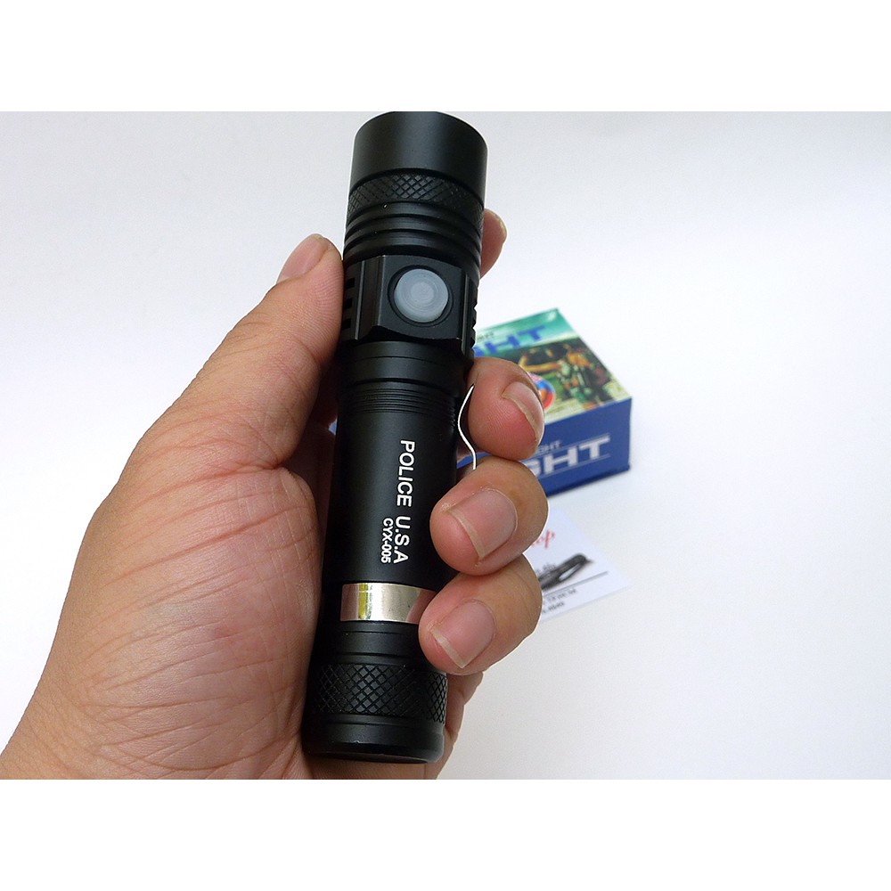 Đèn pin siêu sáng Police USA CYX-005, đèn pin siêu sáng, đèn led chống nước  Fdep