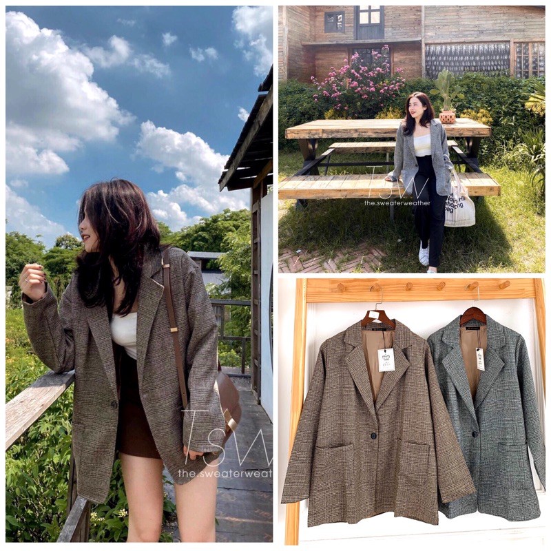 Áo Blazer dạ form Hàn Quốc 2 lớp Áo hàng Quảng Châu Cao Cấp