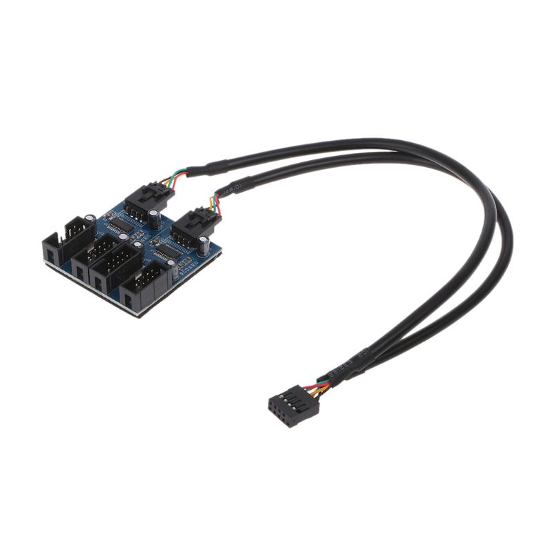 IOR* PC Case Internal 9-Pin USB 2.0 Male 1 To 4 Female Splitter PCB Chipset Extender