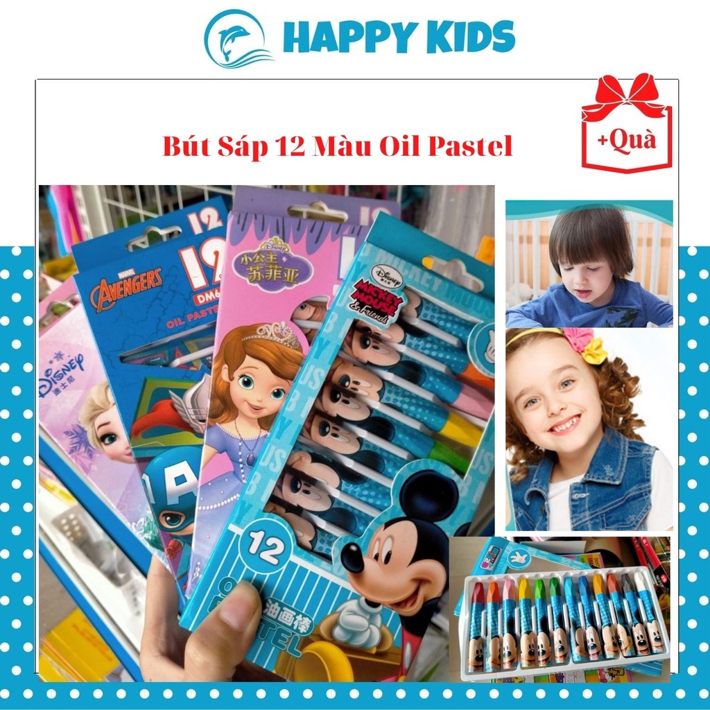 Bút Sáp 12 Màu Oil Pastel Không Độc Hại An Toàn Cho Bé HAPPY KIDS247