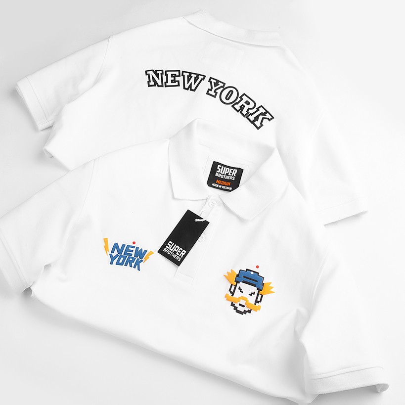 Áo Polo SUPER BROS NY trẻ trung với công nghệ in nổi xịn, đẹp | BigBuy360 - bigbuy360.vn