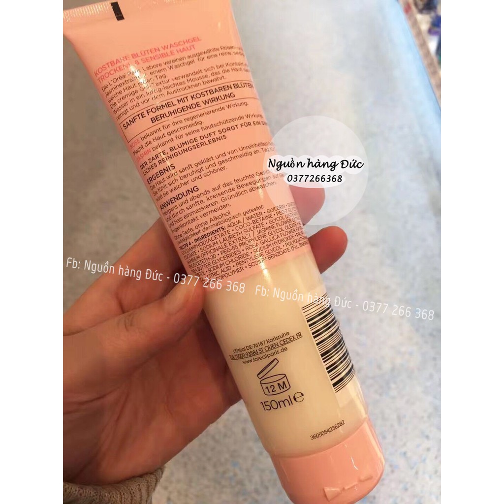 Sữa rửa mặt LOREAL chiết xuất 100% hoa hồng tươi