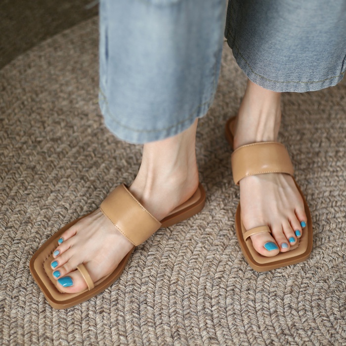 Dép Sandal Đế Bằng Thiết Kế Đơn Giản Thời Trang Mùa Hè Cho Nữ
