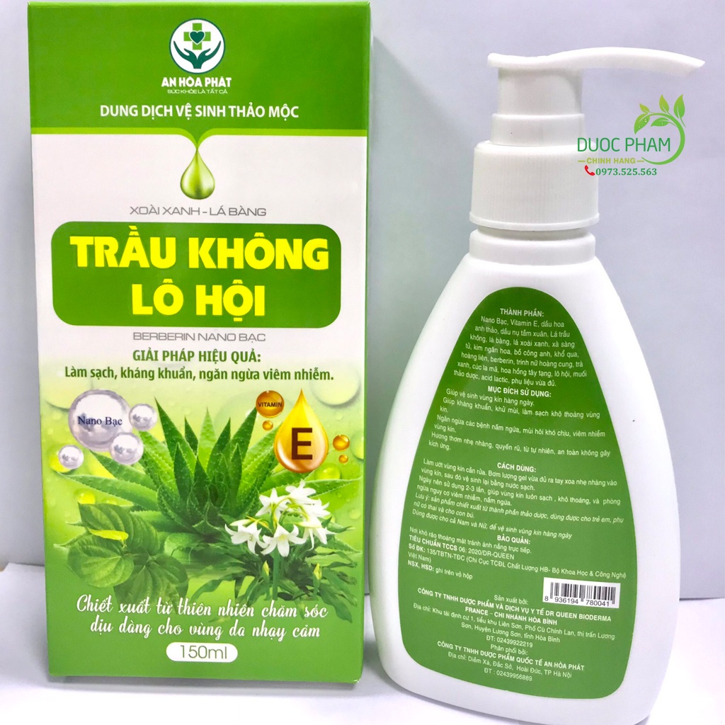 Dung Dịch Vệ Sinh Thảo Mộc Trầu không Lô Hội 100% thảo mộc tự nhiên làm