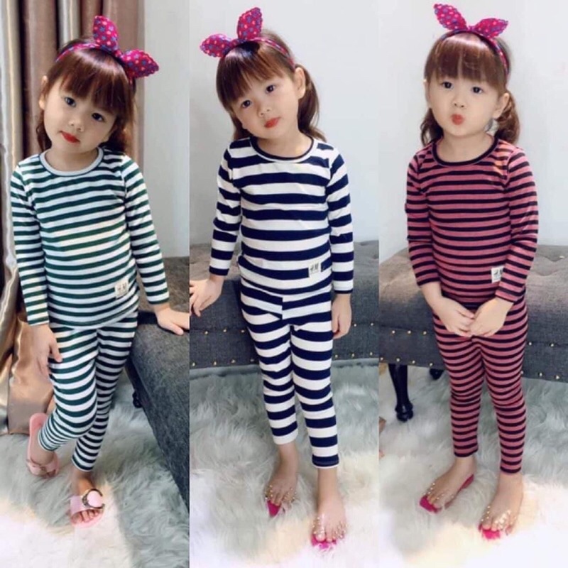 Đồ bộ dài thu đông kẽ sọc cho bé