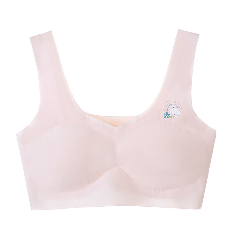 Áo Ngực Thể Thao Bằng Lụa Mát Không Viền Chống Chói Chống Nhìn Trộm Cho Bé Gái
