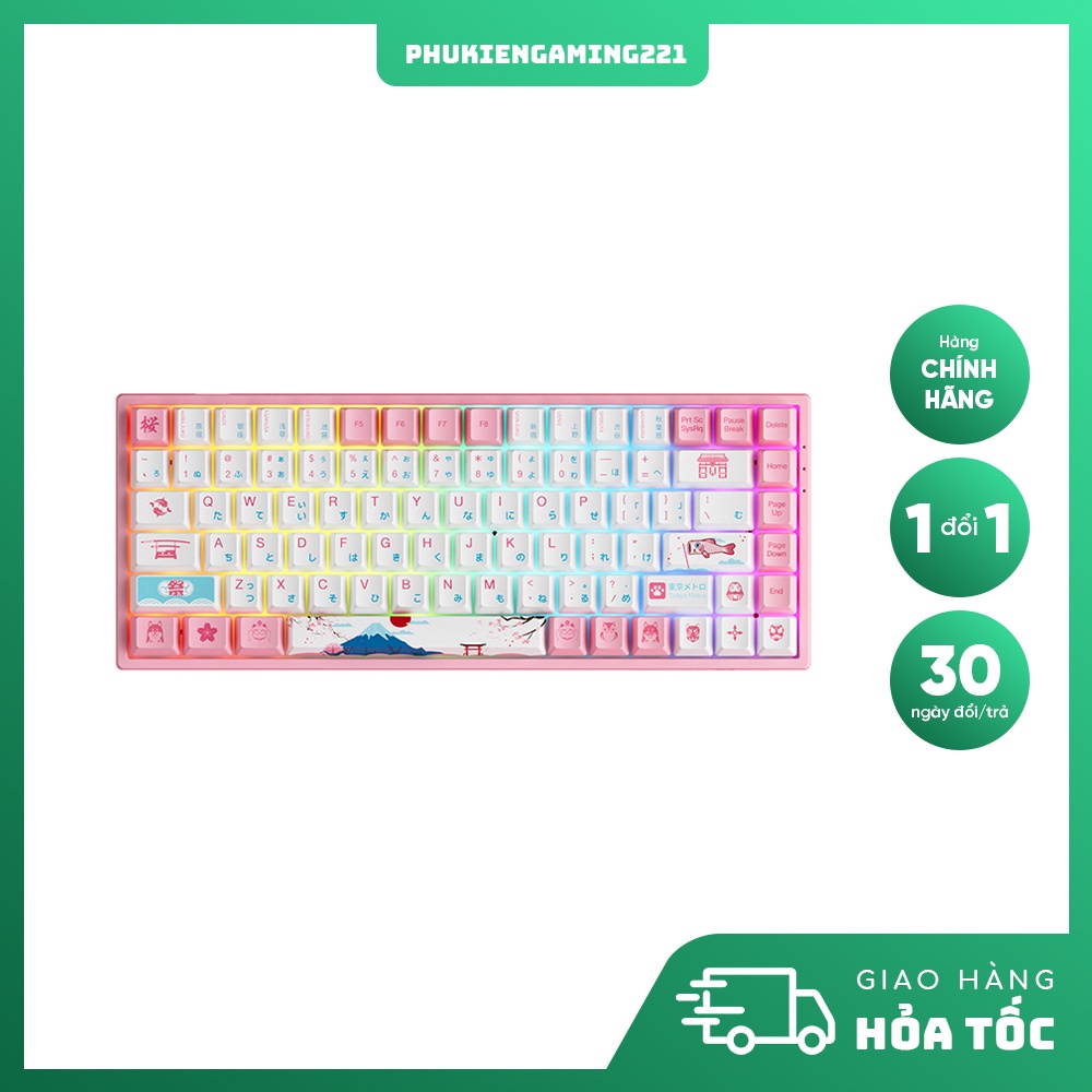 Bàn Phím Cơ Không Dây - AKKO 3084B Plus Silent / World Tour Tokyo R2 /Black Gold