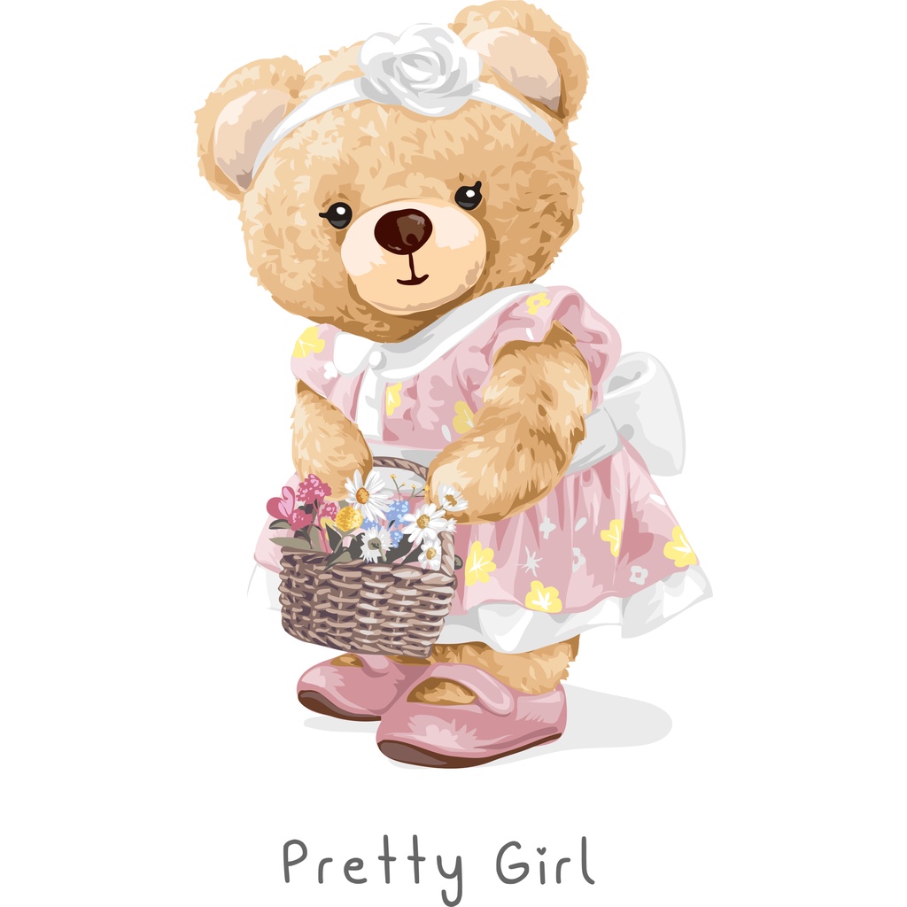 - Hình Gấu Teddy TD12 in bằng bàn ủi, bàn là